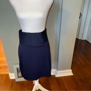 Max Studio Stretch Pencil Skirt Navy Blue, Womens Large EUC